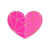 vector roze hart in een moderne geometrische stijl. vectorillustratie voor uw grafisch ontwerp. geometrisch logo in de vorm van een hart. ontwerpelementen voor Valentijnsdag.