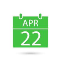 dag van de Aarde. 22 april. aarde dag datum in de kalender vector