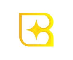 gouden logo, letter b-logo, sterlogo vector
