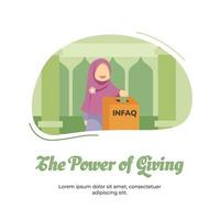 liefdadigheid geven in de maand ramadan vector
