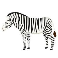 zebra in vlakke stijl geïsoleerd op een witte achtergrond vector