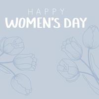 happy women's day minimalistische kaart vector