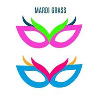 illustratie van mardi gras-maskers vector