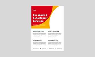 auto reparatie service flyer ontwerpsjabloon. mobiele auto detaillering service flyer, poster in rode kleur. flyer voor autoreparatie en onderhoudsservice. vector