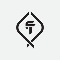 eerste letter tf of ft logo vector ontwerpsjabloon