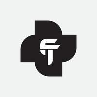 eerste letter tf of ft logo vector ontwerpsjabloon