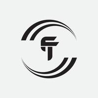 eerste letter tf of ft logo vector ontwerpsjabloon