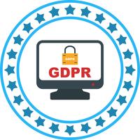 Vector GDPR-beveiligingsslot Schermpictogram