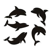 dolfijn vis dierlijk silhouet. vector illustratie