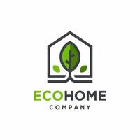 groen huis logo ontwerp vector, natuur huis logo vector