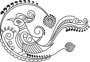 Indiase traditionele en culturele rangoli, alpona, kolam of paisley vector lijntekeningen. bengaalse kunst india. voor textieldruk, logo, behang