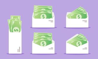 us dollar geld in envelop vector