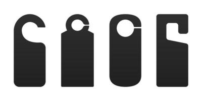 hotel deur hanger tags sjabloon pictogram borden instellen vlakke stijl ontwerp vectorillustratie. vector