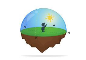 De richting van de wetenschap en de val van de sterren. vector