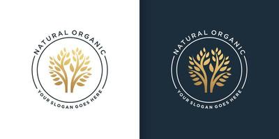 natuurlijke organische logo-ontwerpsjabloon premium vector