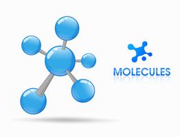 De wetenschap van moleculaire studies van atomen bestaat uit protonen, neutronen en elektronen. Loop rond vector