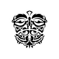 samoerai masker. traditioneel totemsymbool. zwarte tatoeage in de stijl van de oude stammen. geïsoleerd op een witte achtergrond. vector. vector