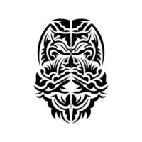 tiki masker ontwerp. traditioneel decorpatroon uit Polynesië en Hawaï. geïsoleerd op een witte achtergrond. tatoeage schets. vector. vector