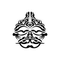 samoerai masker. traditioneel totemsymbool. zwarte tatoeage in maori-stijl. geïsoleerd op een witte achtergrond. vectorillustratie. vector