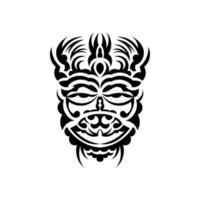 stammen masker. traditioneel totemsymbool. zwarte tatoeage in maori-stijl. geïsoleerd op een witte achtergrond. vectorillustratie. vector