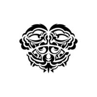 samoerai masker. traditioneel totemsymbool. zwarte tatoeage in Samoaanse stijl. geïsoleerd. hand getekende vectorillustratie. vector