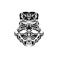 tiki masker ontwerp. angstaanjagende maskers in het lokale ornament van Polynesië. geïsoleerd op een witte achtergrond. klaar tattoo-sjabloon. vector. vector