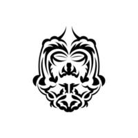 zwart-wit tiki-masker. traditioneel decorpatroon uit Polynesië en Hawaï. geïsoleerd. klaar tattoo-sjabloon. vector. vector