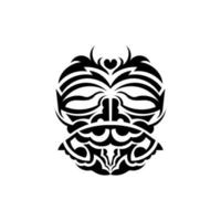 stammen masker. monochrome etnische patronen. zwarte tatoeage in Samoaanse stijl. geïsoleerd op een witte achtergrond. hand getekende vectorillustratie. vector