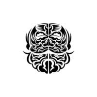 maori masker. angstaanjagende maskers in het lokale ornament van Polynesië. geïsoleerd. tatoeage schets. vectorillustratie. vector