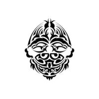 samoerai masker. traditioneel totemsymbool. zwarte tatoeage in maori-stijl. geïsoleerd. vectorillustratie. vector