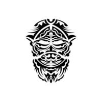 samoerai masker. traditioneel totemsymbool. zwarte tatoeage in maori-stijl. zwart-witte kleur, vlakke stijl. vectorillustratie. vector