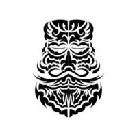 tiki masker ontwerp. traditioneel decorpatroon uit Polynesië en Hawaï. geïsoleerd. klaar tattoo-sjabloon. vector. vector