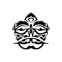 samoerai masker. traditioneel totemsymbool. zwarte tatoeage in Samoaanse stijl. geïsoleerd op een witte achtergrond. vectorillustratie. vector