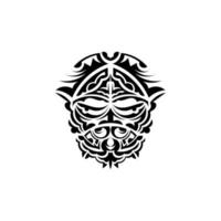 stammen masker. monochrome etnische patronen. zwarte tatoeage in Samoaanse stijl. geïsoleerd op een witte achtergrond. vectorillustratie. vector