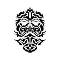 tiki masker ontwerp. inheemse Polynesiërs en Hawaiiaanse tikiillustratie in zwart-wit. geïsoleerd op een witte achtergrond. tatoeage schets. vectorillustratie. vector