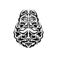 maori masker. inheemse Polynesiërs en Hawaiiaanse tikiillustratie in zwart-wit. geïsoleerd. vlakke stijl. vectorillustratie. vector