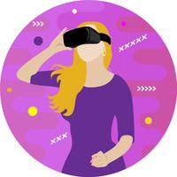 Meisje in virtual reality-bril vector