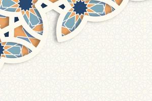 kleur sier patroon steen reliëf in arabische bouwstijl van islamitische moskee, wenskaart voor ramadan kareem vector