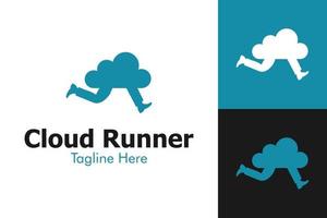 illustratie vectorafbeelding van cloud runner logo. perfect te gebruiken voor technologiebedrijf vector