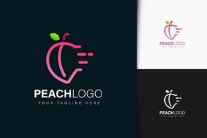perzik logo-ontwerp met verloop vector