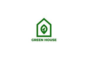 groen huis logo ontwerp vector