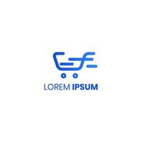 pictogram online winkel logo ontwerp vector