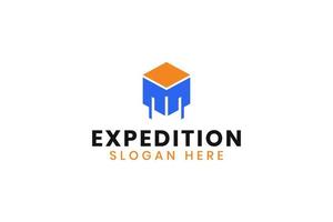 snelle doos expeditie verzending logo ontwerp vector