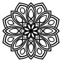 zwarte omtrek bloem mandala. vintage decoratief element. sier ronde doodle bloem geïsoleerd op een witte achtergrond. geometrische cirkel element. vector