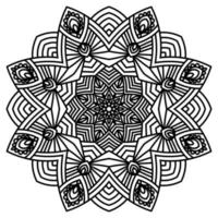 zwarte omtrek bloem mandala. vintage decoratief element. sier ronde doodle bloem geïsoleerd op een witte achtergrond. geometrische cirkel element. vector