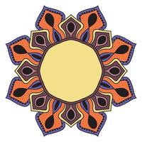 leuke kleurrijke mandala. sier ronde doodle bloem geïsoleerd op een witte achtergrond. geometrische decoratieve sieraad in etnische oosterse stijl. vector