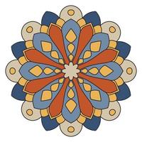 leuke kleurrijke mandala. sier ronde doodle bloem geïsoleerd op een witte achtergrond. geometrische decoratieve sieraad in etnische oosterse stijl. vector