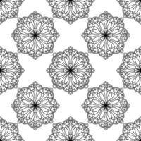 fantasie naadloos patroon met decoratieve mandala. abstracte ronde doodle bloem achtergrond. bloemen geometrische cirkel. vector