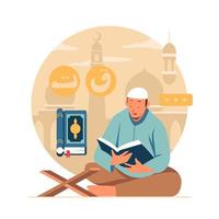 man leest koran concept vector