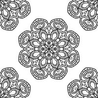 fantasie naadloos patroon met decoratieve mandala. abstracte ronde doodle bloem achtergrond. bloemen geometrische cirkel. vector